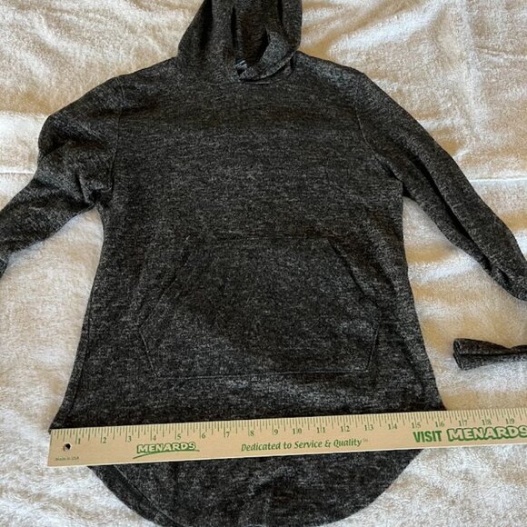 Free for All Knit Hoodie Sweater , XS, Heathered Black - Picture 4 of 6
